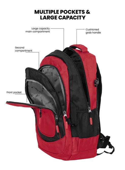 Parajohn Smart Red & Black Polyester School Backpack 18 Inch – Modern Lightweight School Bag for Everyday Use - Al Kabayel Discount CentreParajohn Smart Red & Black Polyester School Backpack 18 Inch – Modern Lightweight School Bag for Everyday UseSchool BagsPARAJOHNAl Kabayel Discount Centre