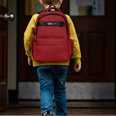 Parajohn Solid Red Polyester School Backpack 18 Inch – Bold Design Durable School Bag for Daily Use - Al Kabayel Discount CentreParajohn Solid Red Polyester School Backpack 18 Inch – Bold Design Durable School Bag for Daily UseSchool BagsPARAJOHNAl Kabayel Discount Centre