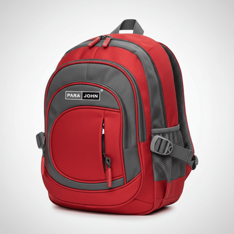 Parajohn Sporty Grey & Red Polyester School Backpack 16 Inch – Durable Multi - Pocket School Bag for Students - Al Kabayel Discount CentreParajohn Sporty Grey & Red Polyester School Backpack 16 Inch – Durable Multi - Pocket School Bag for StudentsSchool BagsPARAJOHNAl Kabayel Discount Centre