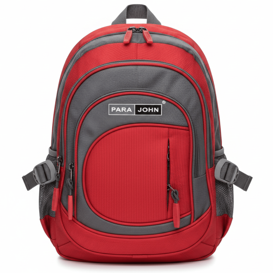 Parajohn Sporty Grey & Red Polyester School Backpack 16 Inch – Durable Multi - Pocket School Bag for Students - Al Kabayel Discount CentreParajohn Sporty Grey & Red Polyester School Backpack 16 Inch – Durable Multi - Pocket School Bag for StudentsSchool BagsPARAJOHNAl Kabayel Discount Centre