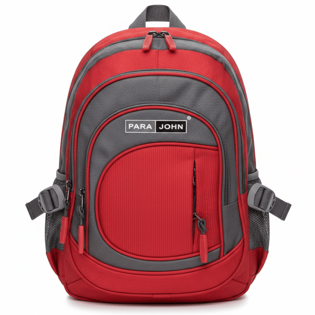 Parajohn Sporty Grey & Red Polyester School Backpack 16 Inch – Durable Multi - Pocket School Bag for Students - Al Kabayel Discount CentreParajohn Sporty Grey & Red Polyester School Backpack 16 Inch – Durable Multi - Pocket School Bag for StudentsSchool BagsPARAJOHNAl Kabayel Discount Centre