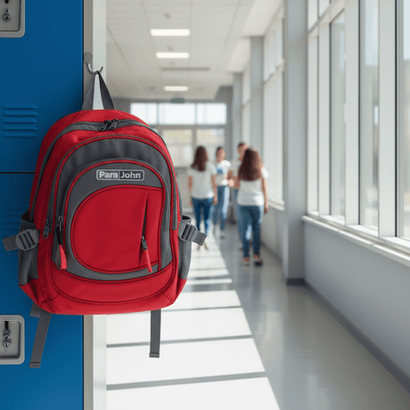 Parajohn Sporty Grey & Red Polyester School Backpack 16 Inch – Durable Multi - Pocket School Bag for Students - Al Kabayel Discount CentreParajohn Sporty Grey & Red Polyester School Backpack 16 Inch – Durable Multi - Pocket School Bag for StudentsSchool BagsPARAJOHNAl Kabayel Discount Centre