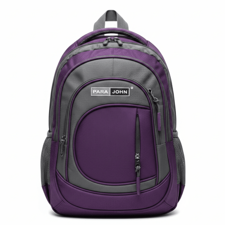 Parajohn Stylish Grey & Purple Polyester School Bag 14 Inch – Compact Student Backpack with Durable Fabric and Smart Storage - Al Kabayel Discount CentreParajohn Stylish Grey & Purple Polyester School Bag 14 Inch – Compact Student Backpack with Durable Fabric and Smart StorageSchool BagsPARAJOHNAl Kabayel Discount Centre