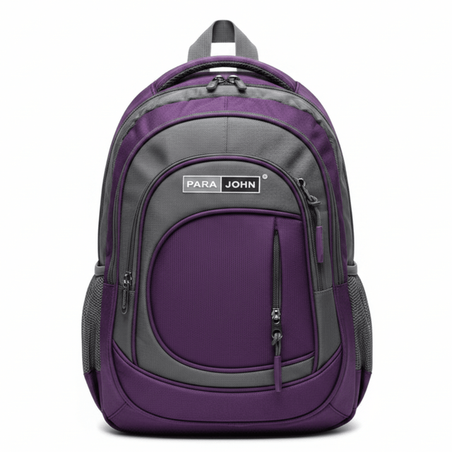 Parajohn Stylish Grey & Purple Polyester School Bag 14 Inch – Compact Student Backpack with Durable Fabric and Smart Storage - Al Kabayel Discount CentreParajohn Stylish Grey & Purple Polyester School Bag 14 Inch – Compact Student Backpack with Durable Fabric and Smart StorageSchool BagsPARAJOHNAl Kabayel Discount Centre