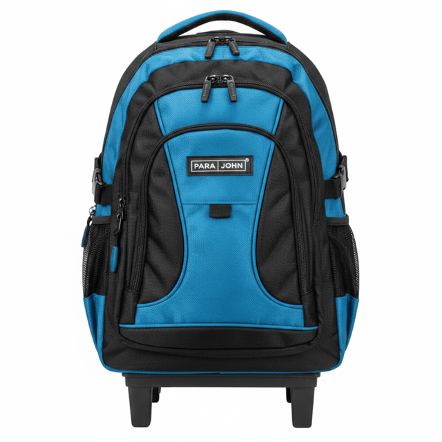 Parajohn Travel Ready Black & Blue Polyester Trolley Backpack 18 Inch – Rolling Backpack with Smooth Wheels & Large Storage - Al Kabayel Discount CentreParajohn Travel Ready Black & Blue Polyester Trolley Backpack 18 Inch – Rolling Backpack with Smooth Wheels & Large StorageSchool BagsPARAJOHNAl Kabayel Discount Centre