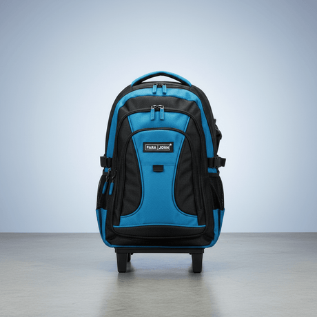 Parajohn Travel Ready Black & Blue Polyester Trolley Backpack 18 Inch – Rolling Backpack with Smooth Wheels & Large Storage - Al Kabayel Discount CentreParajohn Travel Ready Black & Blue Polyester Trolley Backpack 18 Inch – Rolling Backpack with Smooth Wheels & Large StorageSchool BagsPARAJOHNAl Kabayel Discount Centre