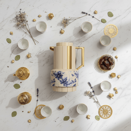 Parati 1L Vacuum Flask – Beige | Gold & Blue Floral - Al Kabayel Discount CentreParati 1L Vacuum Flask – Beige | Gold & Blue FloralThermosPARATIAl Kabayel Discount Centre