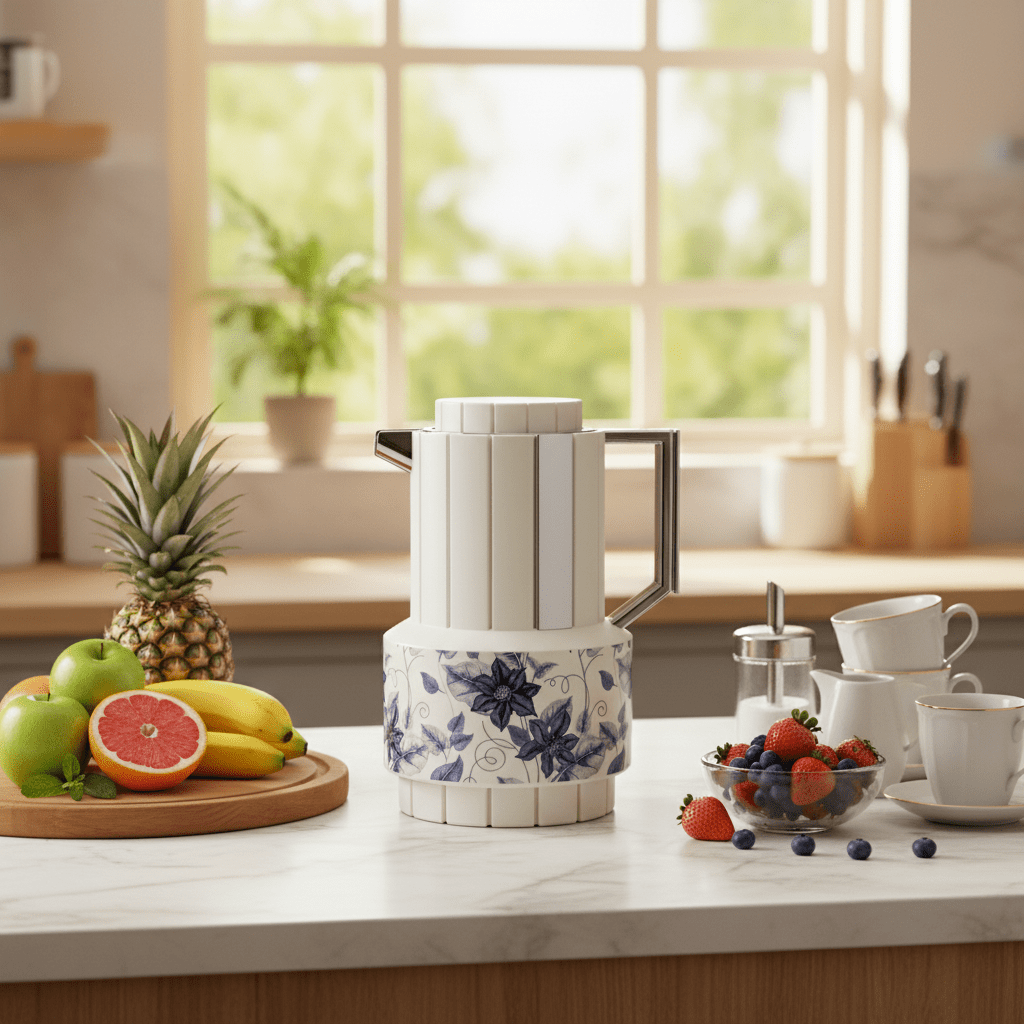 Parati 1L Vacuum Flask – Off White | Silver & Blue Floral - Al Kabayel Discount CentreParati 1L Vacuum Flask – Off White | Silver & Blue FloralThermosPARATIAl Kabayel Discount Centre