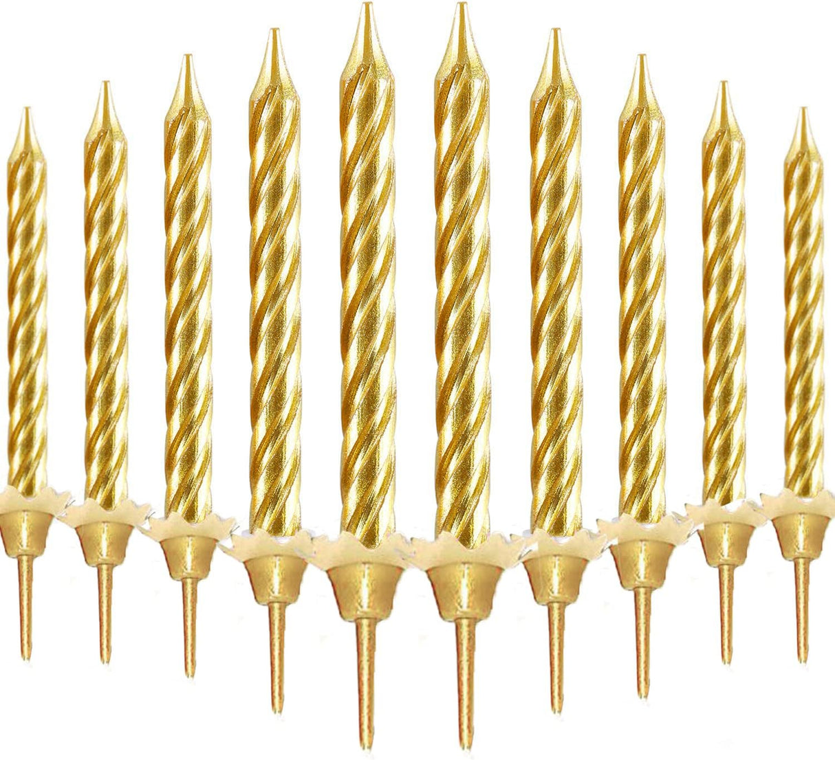 Party Fun 24pcs Birthday Candle with 12 Holders, Gold - Al Kabayel Discount CentreParty Fun 24pcs Birthday Candle with 12 Holders, GoldParty SuppliesPARTY FUNAl Kabayel Discount Centre