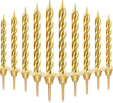 Party Fun 24pcs Birthday Candle with 12 Holders, Gold - Al Kabayel Discount CentreParty Fun 24pcs Birthday Candle with 12 Holders, GoldParty SuppliesPARTY FUNAl Kabayel Discount Centre