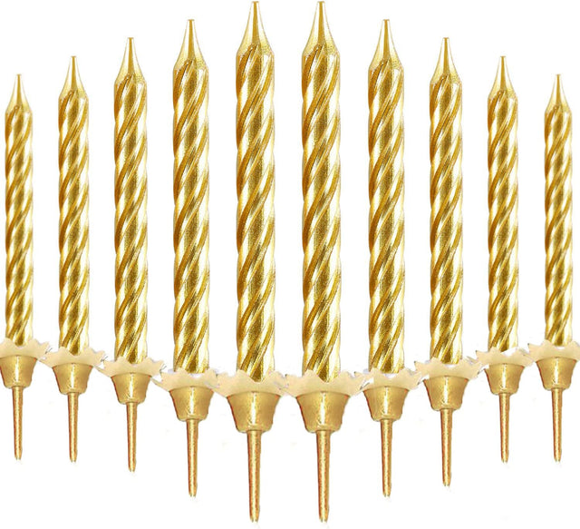 Party Fun 24pcs Birthday Candle with 12 Holders, Gold - Al Kabayel Discount CentreParty Fun 24pcs Birthday Candle with 12 Holders, GoldParty SuppliesPARTY FUNAl Kabayel Discount Centre