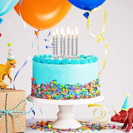 Party Fun 24pcs Birthday Candle with 12 Holders, Silver - Al Kabayel Discount CentreParty Fun 24pcs Birthday Candle with 12 Holders, SilverParty SuppliesPARTY FUNAl Kabayel Discount Centre