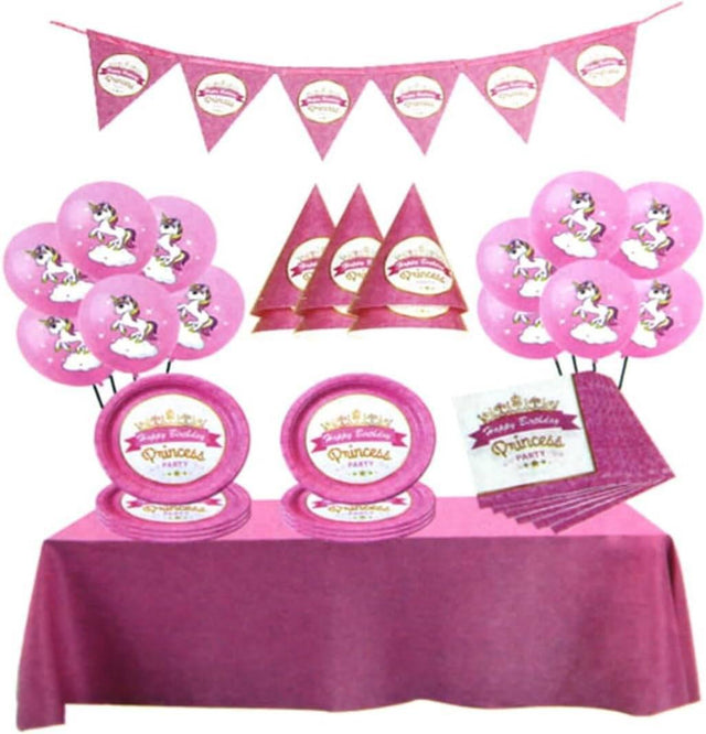 Party Fun 46pcs Unicorn Birthday Party Box Set, Includes 12pcs Ballon 12", 1pc Banner, 6pcs Paper Plate 7", 6pcs Paper Hat 6", 1pc Table Cloth, 20pcs Paper Napkin, Pink - Al Kabayel Discount CentreParty Fun 46pcs Unicorn Birthday Party Box Set, Includes 12pcs Ballon 12", 1pc Banner, 6pcs Paper Plate 7", 6pcs Paper Hat 6", 1pc Table Cloth, 20pcs Paper Napkin, PinkParty SuppliesPARTY FUNAl Kabayel Discount Centre