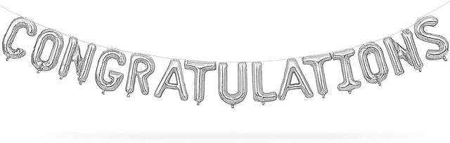Party Fun CONGRATULATIONS Foil Ballon Kit 16" Each, Siver - Al Kabayel Discount CentreParty Fun CONGRATULATIONS Foil Ballon Kit 16" Each, SiverParty SuppliesPARTY FUNAl Kabayel Discount Centre