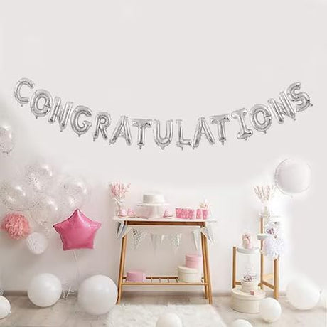 Party Fun CONGRATULATIONS Foil Ballon Kit 16" Each, Siver - Al Kabayel Discount CentreParty Fun CONGRATULATIONS Foil Ballon Kit 16" Each, SiverParty SuppliesPARTY FUNAl Kabayel Discount Centre