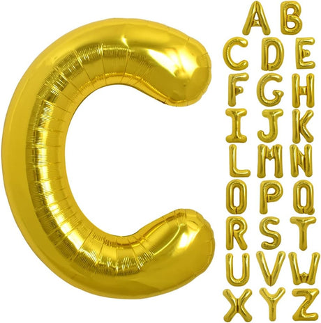 PARTY FUN Gold Foil Balloon Letter "C" 80cm – Wedding, Birthday & Baby Shower Décor - Al Kabayel Discount CentrePARTY FUN Gold Foil Balloon Letter "C" 80cm – Wedding, Birthday & Baby Shower DécorParty SuppliesPARTY FUNAl Kabayel Discount Centre
