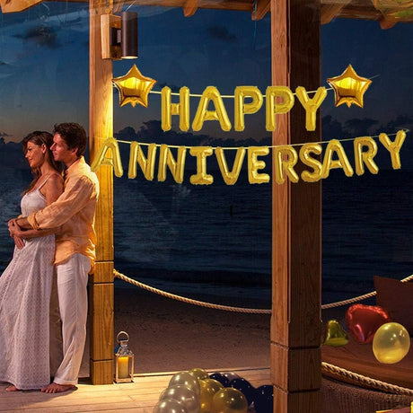 Party Fun HAPPY ANNIVERSARY Foil Ballon Kit 16" Each, Gold - Al Kabayel Discount CentreParty Fun HAPPY ANNIVERSARY Foil Ballon Kit 16" Each, GoldParty SuppliesPARTY FUNAl Kabayel Discount Centre