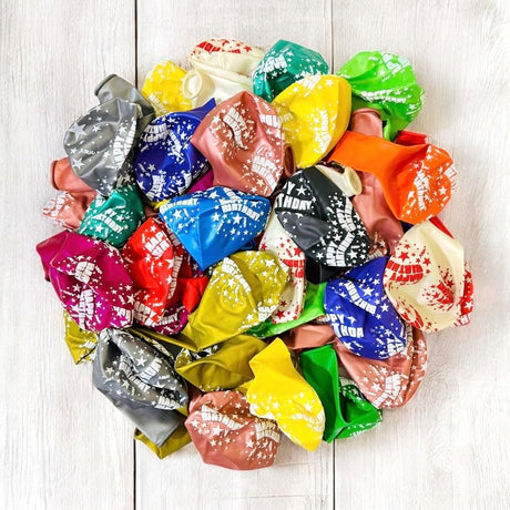 PARTY FUN Standard Balloons 40 Pcs – “Happy Birthday” Printed Mix - Al Kabayel Discount CentrePARTY FUN Standard Balloons 40 Pcs – “Happy Birthday” Printed MixParty SuppliesPARTY FUNAl Kabayel Discount Centre