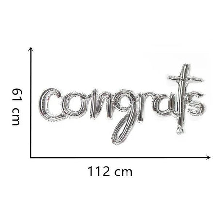 Party Palace Congrats Foil Ballon 112cm, Silver - Al Kabayel Discount CentreParty Palace Congrats Foil Ballon 112cm, SilverParty SuppliesPARTY PALACEAl Kabayel Discount Centre