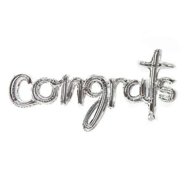 Party Palace Congrats Foil Ballon 112cm, Silver - Al Kabayel Discount CentreParty Palace Congrats Foil Ballon 112cm, SilverParty SuppliesPARTY PALACEAl Kabayel Discount Centre