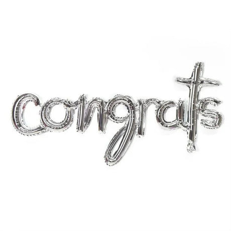 Party Palace Congrats Foil Ballon 112cm, Silver - Al Kabayel Discount CentreParty Palace Congrats Foil Ballon 112cm, SilverParty SuppliesPARTY PALACEAl Kabayel Discount Centre