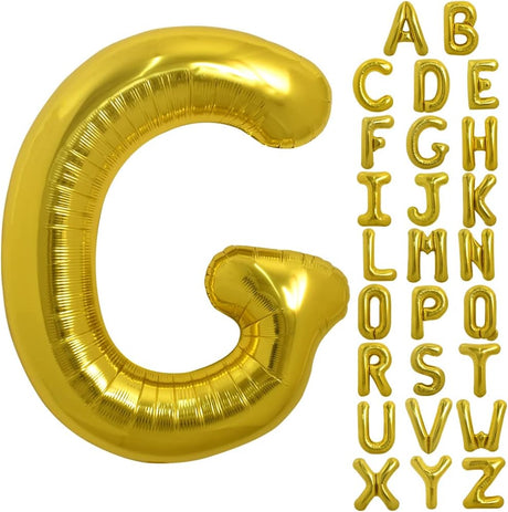 PARTY POINT Gold Foil Balloon Letter "G" 80cm – Birthday, Anniversary & Event Décor - Al Kabayel Discount CentrePARTY POINT Gold Foil Balloon Letter "G" 80cm – Birthday, Anniversary & Event DécorParty SuppliesPARTY POINTAl Kabayel Discount Centre