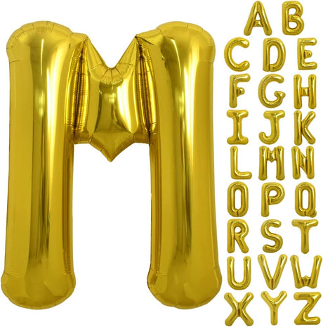 PARTY POINT Gold Foil Balloon Letter "M" 80cm – Gold Metallic Décor Balloon - Al Kabayel Discount CentrePARTY POINT Gold Foil Balloon Letter "M" 80cm – Gold Metallic Décor BalloonParty SuppliesPARTY POINTAl Kabayel Discount Centre