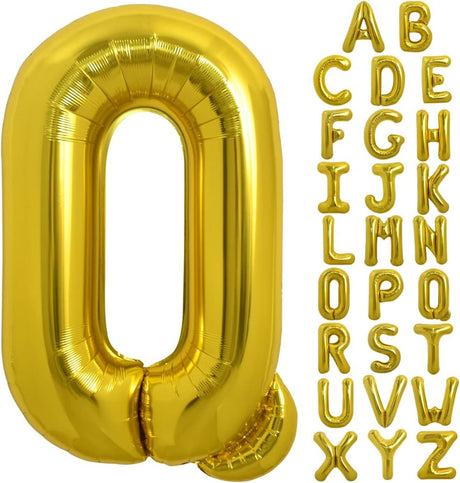 PARTY POINT Gold Foil Balloon Letter "Q" 80cm – Gold Party Décor for Birthdays - Al Kabayel Discount CentrePARTY POINT Gold Foil Balloon Letter "Q" 80cm – Gold Party Décor for BirthdaysParty SuppliesPARTY POINTAl Kabayel Discount Centre
