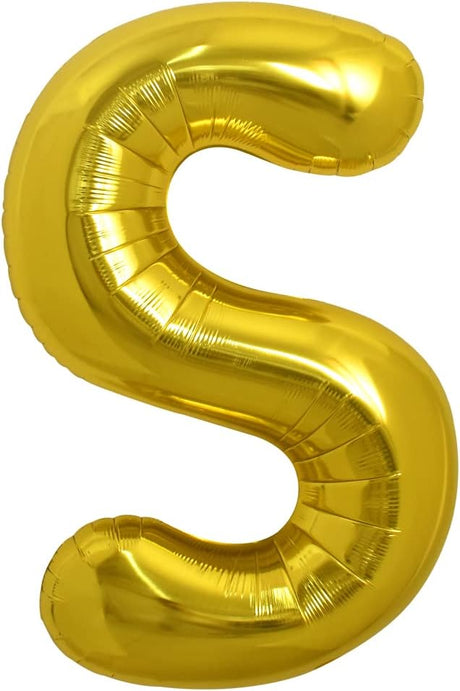 PARTY POINT Gold Foil Balloon Letter "S" 80cm – Decorative Balloon for Party Setup - Al Kabayel Discount CentrePARTY POINT Gold Foil Balloon Letter "S" 80cm – Decorative Balloon for Party SetupParty SuppliesPARTY POINTAl Kabayel Discount Centre