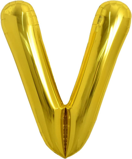 PARTY POINT Gold Foil Balloon Letter "V" 80cm – Stylish Balloon for Birthday Party - Al Kabayel Discount CentrePARTY POINT Gold Foil Balloon Letter "V" 80cm – Stylish Balloon for Birthday PartyParty SuppliesPARTY POINTAl Kabayel Discount Centre