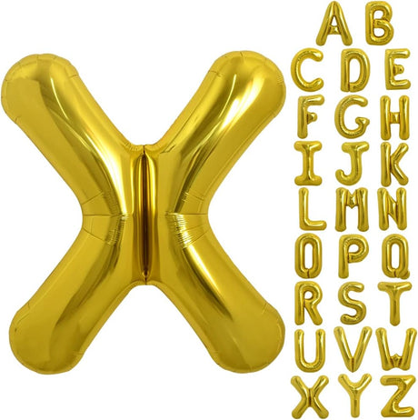 PARTY POINT Gold Foil Balloon Letter "X" 80cm – Celebration Balloon Party Supply - Al Kabayel Discount CentrePARTY POINT Gold Foil Balloon Letter "X" 80cm – Celebration Balloon Party SupplyParty SuppliesPARTY POINTAl Kabayel Discount Centre