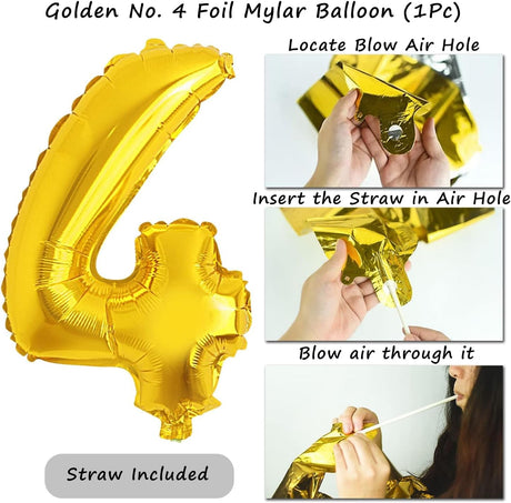 Party Point Number - 4 Foil Balloon 32", Fills with Air or Helium, Gold - Al Kabayel Discount CentreParty Point Number - 4 Foil Balloon 32", Fills with Air or Helium, GoldParty SuppliesPARTY POINTAl Kabayel Discount Centre