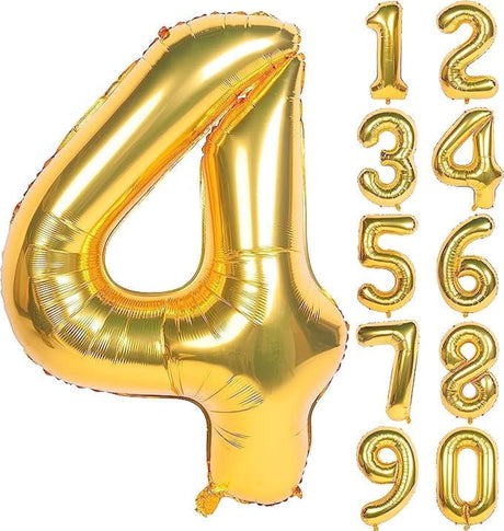 Party Point Number - 4 Foil Balloon 32", Fills with Air or Helium, Gold - Al Kabayel Discount CentreParty Point Number - 4 Foil Balloon 32", Fills with Air or Helium, GoldParty SuppliesPARTY POINTAl Kabayel Discount Centre