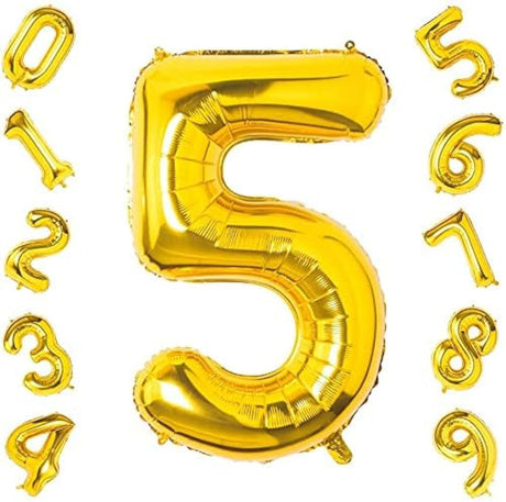 Party Point Number - 5 Foil Balloon 32", Fills with Air or Helium, Gold - Al Kabayel Discount CentreParty Point Number - 5 Foil Balloon 32", Fills with Air or Helium, GoldParty SuppliesPARTY POINTAl Kabayel Discount Centre