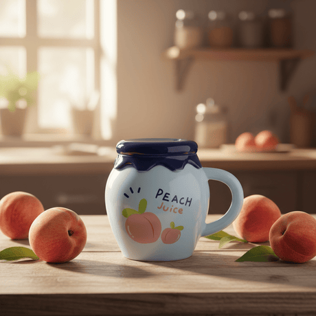 Peach Juice Jar Mug | Blue Ceramic Cup 380ml | Aesthetic Drinkware - Al Kabayel Discount CentrePeach Juice Jar Mug | Blue Ceramic Cup 380ml | Aesthetic DrinkwareMugsAKDCAl Kabayel Discount Centre