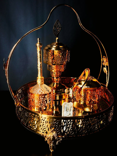Perfume And Bakhoor Set Round Golden With Stand - Al Kabayel Discount CentrePerfume And Bakhoor Set Round Golden With StandHome Décor AccentsAKDCAl Kabayel Discount Centre