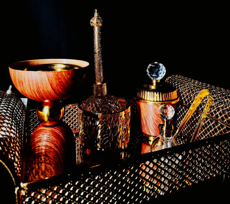 Perfume And Bakhoor Set With Stand Gold And Wooden - Al Kabayel Discount CentrePerfume And Bakhoor Set With Stand Gold And WoodenHome Décor AccentsAKDCAl Kabayel Discount Centre