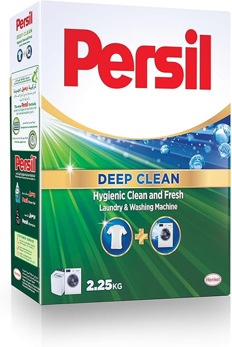 Persil High Foam Powder Detergent, With Deep Clean Technology, For Top Loading Washing Machines, 2.25KG - Al Kabayel Discount CentrePersil High Foam Powder Detergent, With Deep Clean Technology, For Top Loading Washing Machines, 2.25KGHousehold CleaningPERSILAl Kabayel Discount Centre