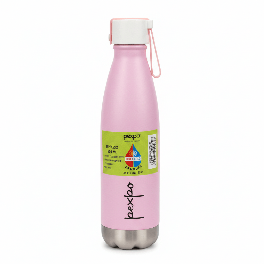Pexpo Espresso Stainless Steel Vacuum Insulated Water Bottle - 500ml – Lavender / Pink - Al Kabayel Discount CentrePexpo Espresso Stainless Steel Vacuum Insulated Water Bottle - 500ml – Lavender / PinkWater BottlesPEXPOAl Kabayel Discount Centre