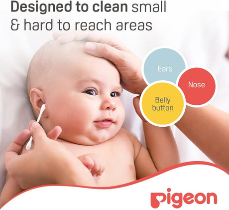 Pigeon Cotton Swabs, Flexible And Soft Paper Stem, 100% Soft Cotton Tips, Extra Thin, 200 Pieces, White - Al Kabayel Discount CentrePigeon Cotton Swabs, Flexible And Soft Paper Stem, 100% Soft Cotton Tips, Extra Thin, 200 Pieces, WhiteBaby ProductsPIGEONAl Kabayel Discount Centre