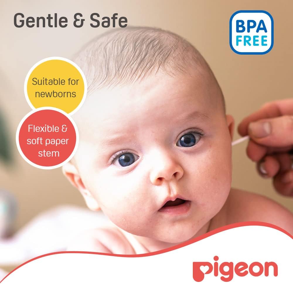 Pigeon Cotton Swabs, Flexible And Soft Paper Stem, 100% Soft Cotton Tips, Extra Thin, 200 Pieces, White - Al Kabayel Discount CentrePigeon Cotton Swabs, Flexible And Soft Paper Stem, 100% Soft Cotton Tips, Extra Thin, 200 Pieces, WhiteBaby ProductsPIGEONAl Kabayel Discount Centre