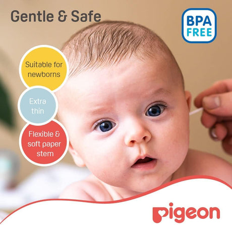 Pigeon Cotton Swabs, Flexible And Soft Paper Stem, 100% Soft Cotton Tips, Thin & Hinged, 200 Pieces, White - Al Kabayel Discount CentrePigeon Cotton Swabs, Flexible And Soft Paper Stem, 100% Soft Cotton Tips, Thin & Hinged, 200 Pieces, WhiteBaby ProductsPIGEONAl Kabayel Discount Centre