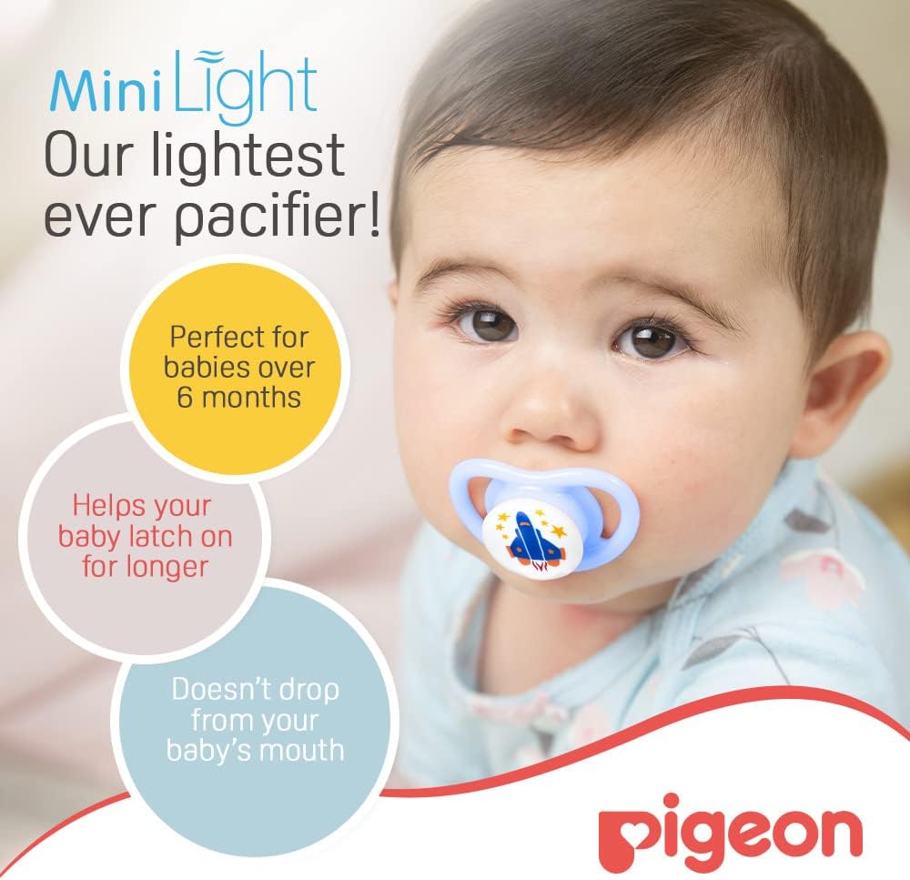 Pigeon Minilight Pacifier, Ultra Light Weight, Soft Silicone Nipple, More Air Flow, BPA Free, M Size, 6+ Months, Clear - Al Kabayel Discount CentrePigeon Minilight Pacifier, Ultra Light Weight, Soft Silicone Nipple, More Air Flow, BPA Free, M Size, 6+ Months, ClearBaby ProductsPIGEONAl Kabayel Discount Centre