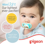 Pigeon Minilight Pacifier, Ultra Light Weight, Soft Silicone Nipple, More Air Flow, BPA Free, M Size for Unisex, 6+ Months, Clear - Al Kabayel Discount CentrePigeon Minilight Pacifier, Ultra Light Weight, Soft Silicone Nipple, More Air Flow, BPA Free, M Size for Unisex, 6+ Months, ClearBaby ProductsPIGEONAl Kabayel Discount Centre