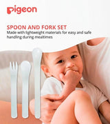 Pigeon Plastic Spoon And Fork Set, 6 Months, 3 Piece [03310],Assorted Colors - Al Kabayel Discount CentrePigeon Plastic Spoon And Fork Set, 6 Months, 3 Piece [03310],Assorted ColorsBaby ProductsPIGEONAl Kabayel Discount Centre