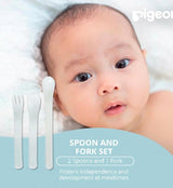 Pigeon Plastic Spoon And Fork Set, 6 Months, 3 Piece [03310],Assorted Colors - Al Kabayel Discount CentrePigeon Plastic Spoon And Fork Set, 6 Months, 3 Piece [03310],Assorted ColorsBaby ProductsPIGEONAl Kabayel Discount Centre