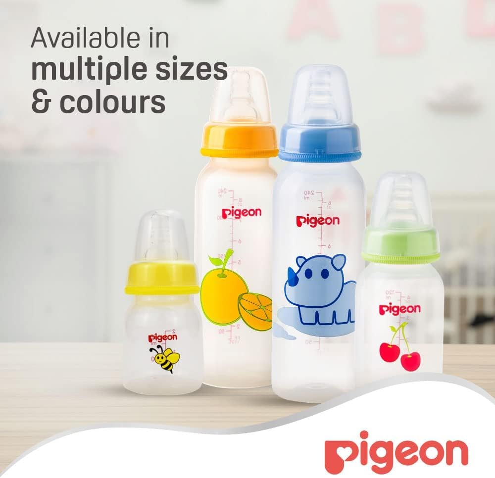 Pigeon Slim Neck Animal Decorated Plastic Feeding Bottle, Ultra Soft Silicone Nipple, Anti Colic, Bpa & Bps Free, 50Ml, Item is Assorted Color - Al Kabayel Discount CentrePigeon Slim Neck Animal Decorated Plastic Feeding Bottle, Ultra Soft Silicone Nipple, Anti Colic, Bpa & Bps Free, 50Ml, Item is Assorted ColorBaby ProductsPIGEONAl Kabayel Discount Centre