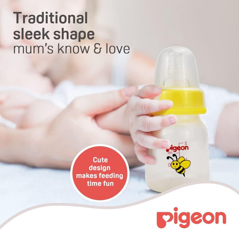 Pigeon Slim Neck Animal Decorated Plastic Feeding Bottle, Ultra Soft Silicone Nipple, Anti Colic, Bpa & Bps Free, 50Ml, Item is Assorted Color - Al Kabayel Discount CentrePigeon Slim Neck Animal Decorated Plastic Feeding Bottle, Ultra Soft Silicone Nipple, Anti Colic, Bpa & Bps Free, 50Ml, Item is Assorted ColorBaby ProductsPIGEONAl Kabayel Discount Centre