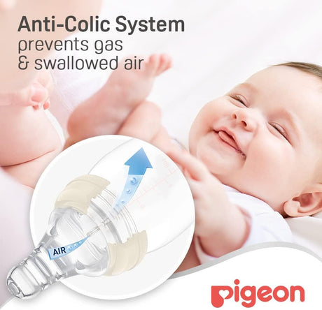 Pigeon Slim Neck Glass Feeding Bottle, Clear Cap, Ultra - Soft Silicone, Anti - Colic, Bpa & Bps Free, 200Ml, White - Al Kabayel Discount CentrePigeon Slim Neck Glass Feeding Bottle, Clear Cap, Ultra - Soft Silicone, Anti - Colic, Bpa & Bps Free, 200Ml, WhiteBaby ProductsPIGEONAl Kabayel Discount Centre