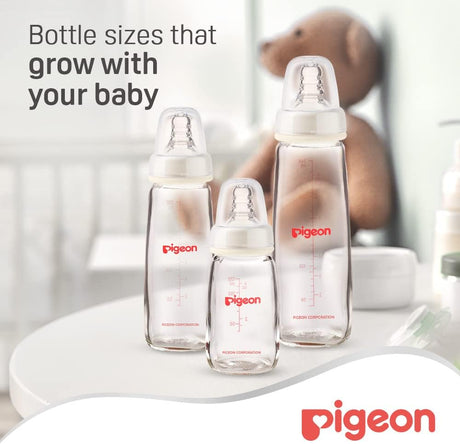 Pigeon Slim Neck Glass Feeding Bottle, Clear Cap, Ultra - Soft Silicone, Anti - Colic, Bpa & Bps Free, 200Ml, White - Al Kabayel Discount CentrePigeon Slim Neck Glass Feeding Bottle, Clear Cap, Ultra - Soft Silicone, Anti - Colic, Bpa & Bps Free, 200Ml, WhiteBaby ProductsPIGEONAl Kabayel Discount Centre